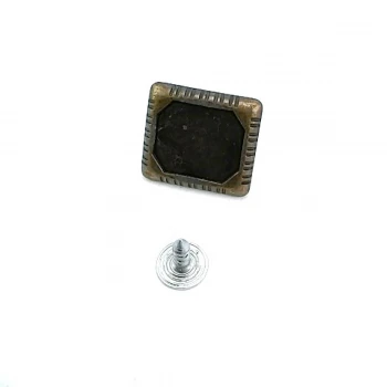 Dikdörtgen Mineli Kot Düğmesi 19 x 17 mm E 885