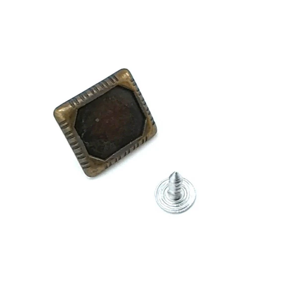 Rectangular Enameled Jeans Button 19 x 17 mm E 885