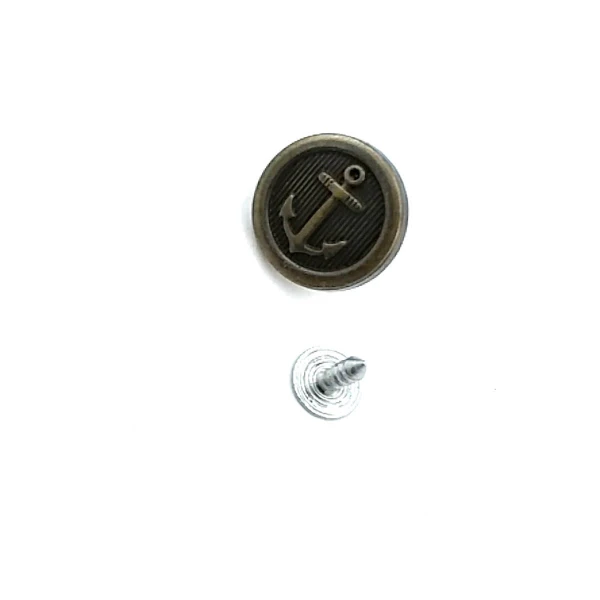 Çapa Desenli Çakma düğme  17 mm 28 Boy E 906