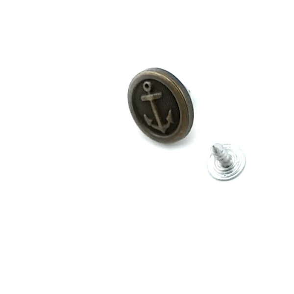 Çapa Desenli Çakma düğme  17 mm 28 Boy E 906