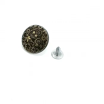 Flower Garden Pattern Jeans Button 20 mm 32 L E 994
