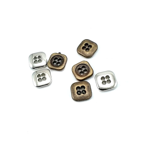11 x 11 mm - 18 size Square Four-hole metal button post