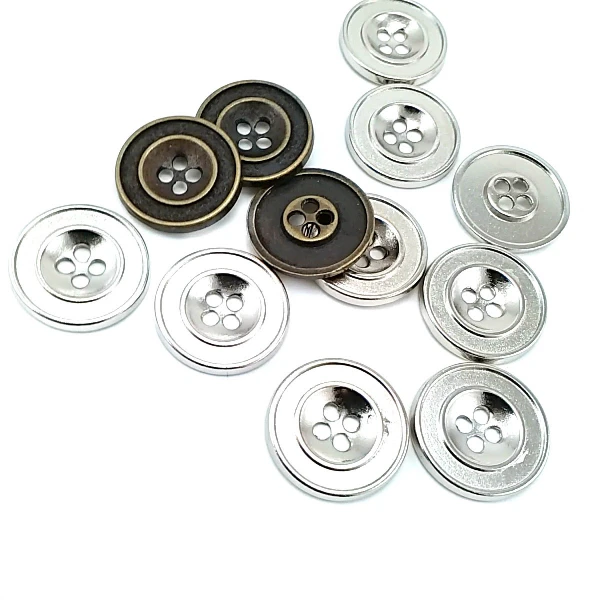 İki Delikli Mineli Metal 25 mm 40 boy Düğme Mont ve Trençkot Düğmesi E 774