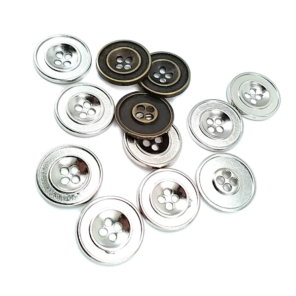 İki Delikli Mineli Metal 25 mm 40 boy Düğme Mont ve Trençkot Düğmesi E 774