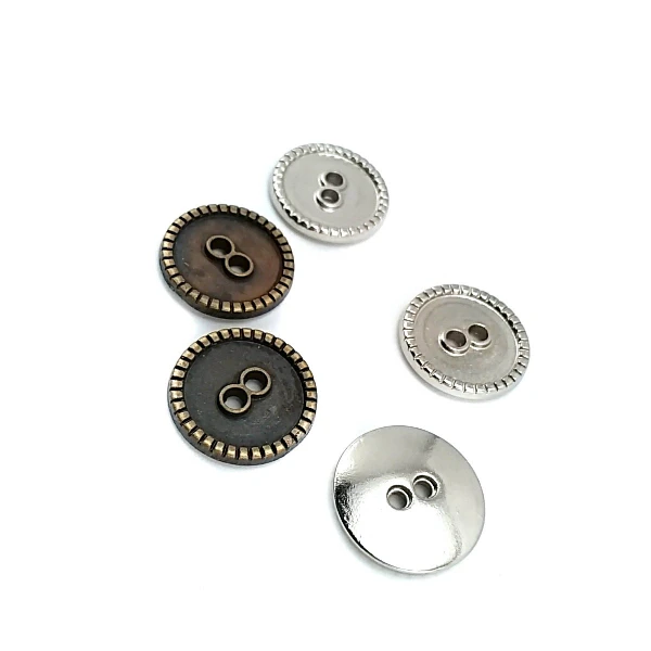 2 Holes Enameled Sewing Button Edge Patterned 15 mm 24 L E 1359