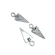 Zipper Pull 4 cm With Black Epoxy Triangle Shape Zipper Pulls for Coats and Jackets E 1787