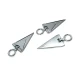 Zipper Pull 4 cm With Black Epoxy Triangle Shape Zipper Pulls for Coats and Jackets E 1787