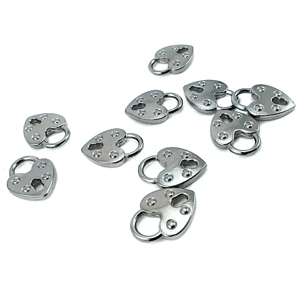 Fermuar Elciği Kalp Şekil 19 mm x 14 mm  E 475