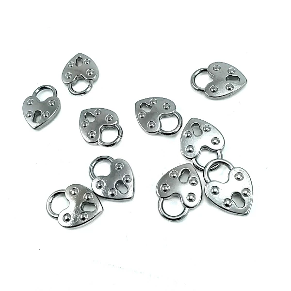 Fermuar Elciği Kalp Şekil 19 mm x 14 mm  E 475