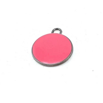 Zipper Pullers with plain and enamel space design 34 x 28 mm E 877