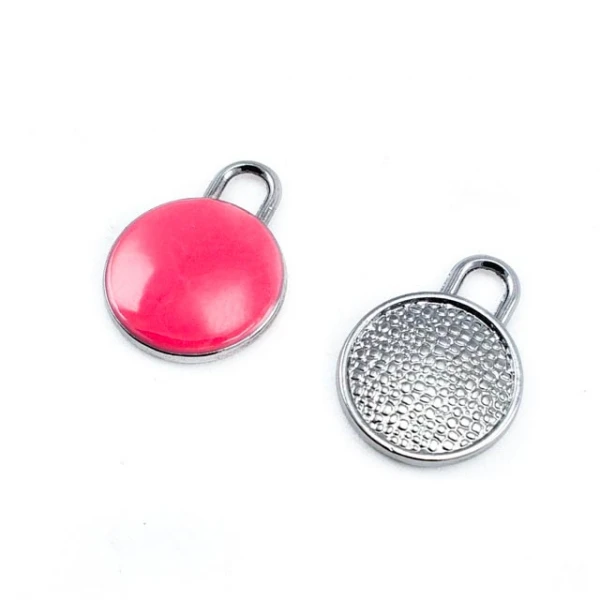 20 mm Enamel / Colored Zipper Pull front and detail view