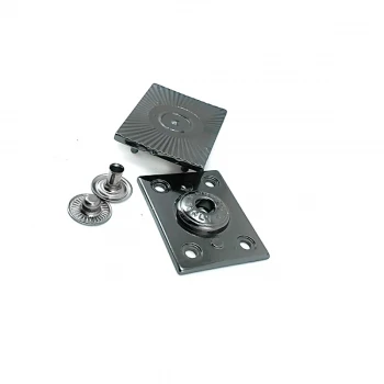 32 x 25 mm Patterned Rectangular Metal Snap Button EK 1701