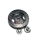 Round and patterned metal studs button diameter 38 mm