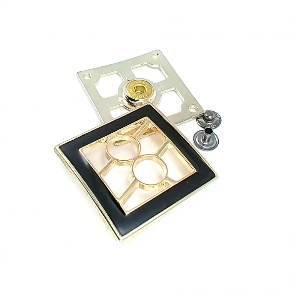 Çıtçıt Düğme Desenli ve Şık Metal Çıtçıt 42 x 42 mm E 1310