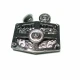 Stylish patterned metal snap button 45 x 32 mm