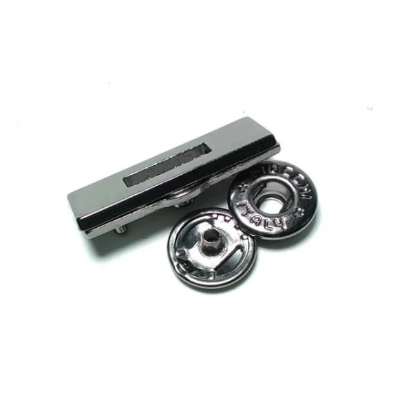 Double Piece Metal Snap Button Button Rectangular Shape 30 x 10mm