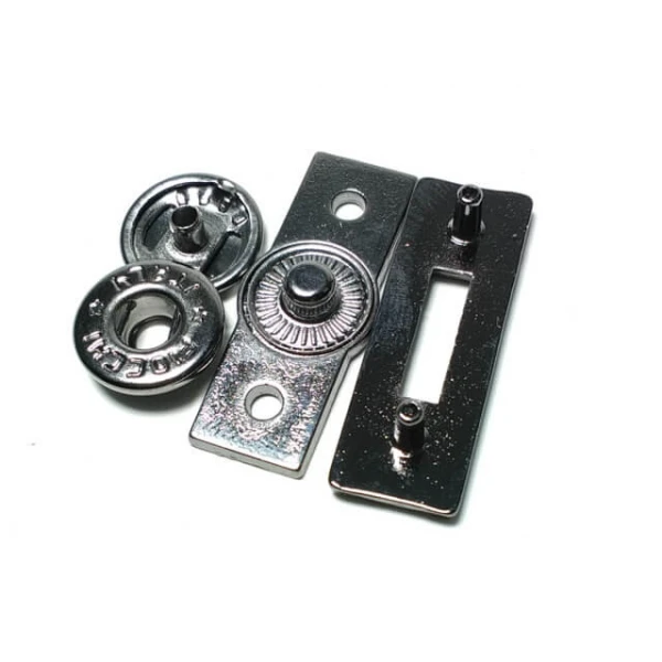 Double Piece Metal Snap Button Button Rectangular Shape 30 x 10mm