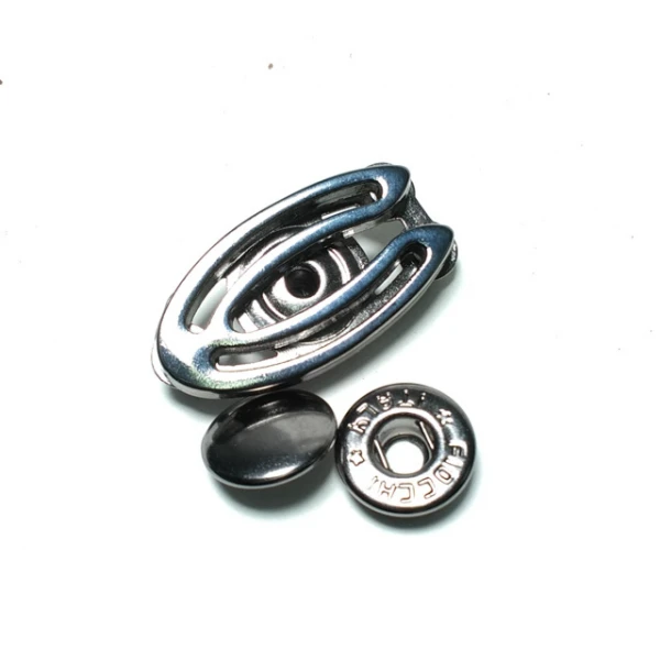 Oval double piece snap button 30 x 17 mm