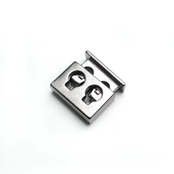 Cord Lock,  2 Hole Square Shape Metal Stopper 16 mm E 2035