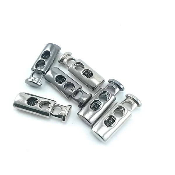 Metal Cord Lock with 6 mm Lace-up Entry Double Hole Stopper E 214 Metal Cord Lock with 6 mm Lace-up Entry Double Hole Stopper E 214