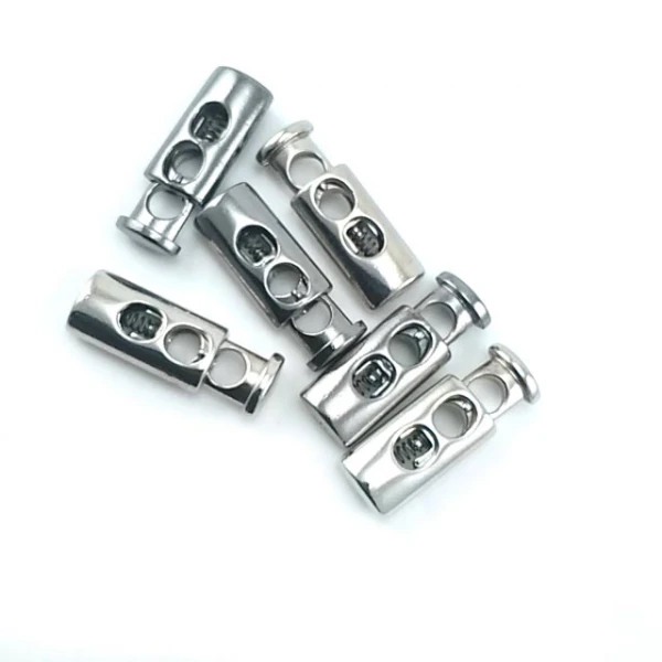 Metal Cord Lock with 6 mm Lace-up Entry Double Hole Stopper E 214