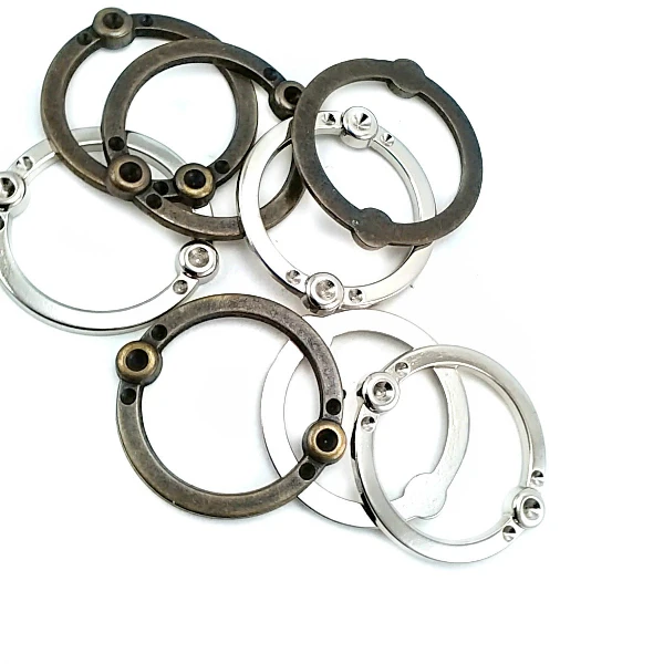 36 mm Enamel / Colored Ring / Metal Frame front and detail view