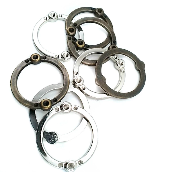 36 mm Enamel / Colored Ring / Metal Frame front and detail view