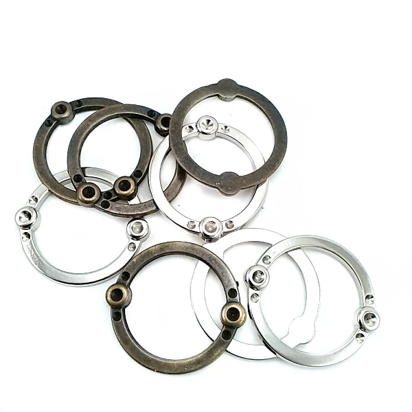 36 mm Enamel / Colored Ring / Metal Frame front and detail view