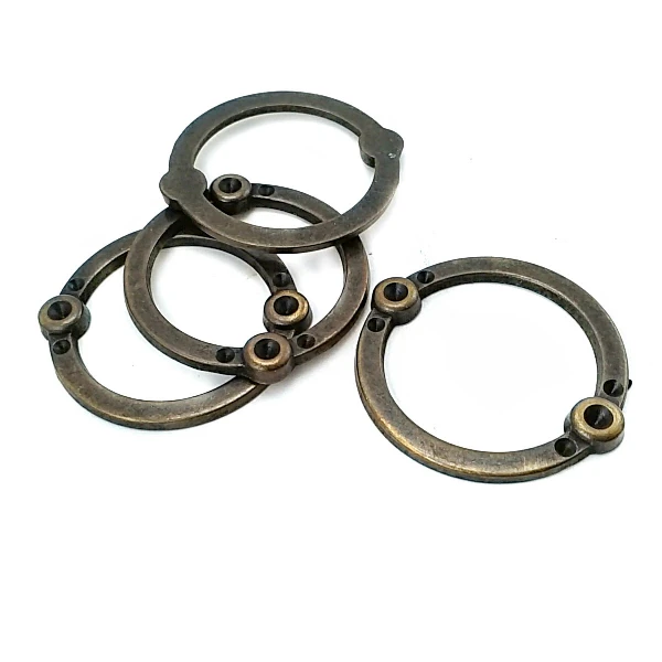 36 mm Enamel / Colored Ring / Metal Frame front and detail view