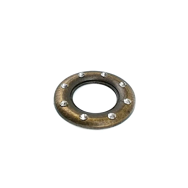20 mm Rhinestone / Crystal Detail Ring / Metal Frame product image 20 mm Rhinestone / Crystal Detail Ring / Metal Frame front and detail view