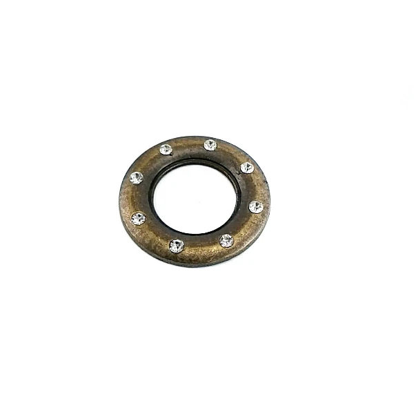 20 mm Rhinestone / Crystal Detail Ring / Metal Frame front and detail view
