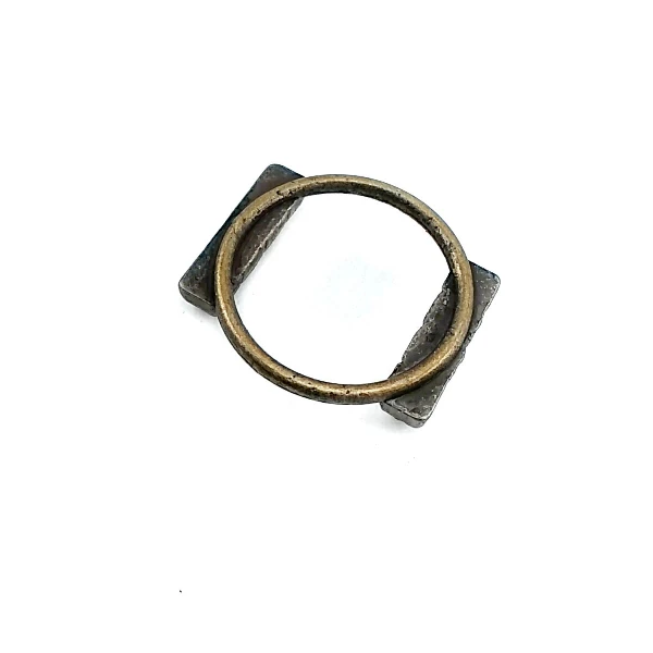 27 mm Rhinestone / Crystal Detail Ring / Metal Frame front and detail view