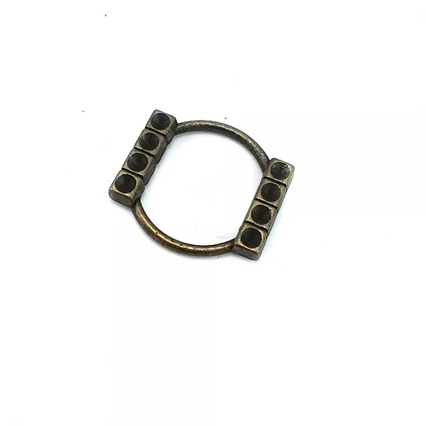 27 mm Rhinestone / Crystal Detail Ring / Metal Frame front and detail view