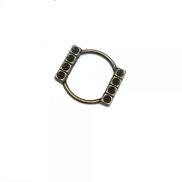 27 mm Rhinestone / Crystal Detail Ring / Metal Frame front and detail view