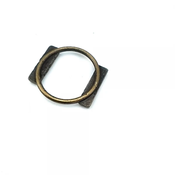27 mm Rhinestone / Crystal Detail Ring / Metal Frame front and detail view