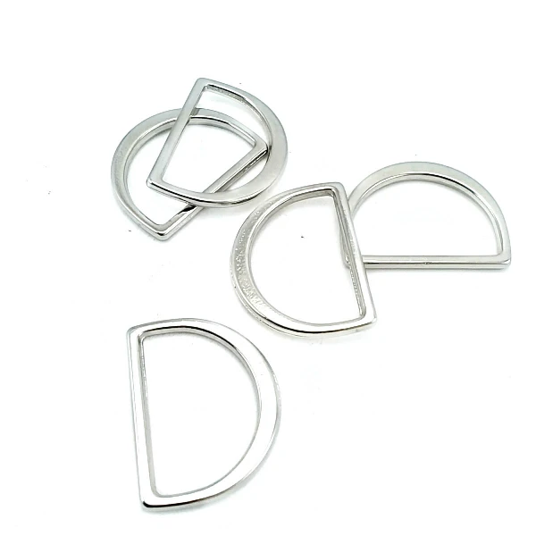 Metal D Ring  2.6 cm Non Welded Nickel Plated Loop Ring for Buckle Straps Bags Belt E 766