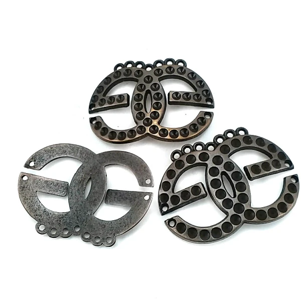 57 mm Rhinestone / Crystal Detail Decorative Clasp front and detail view