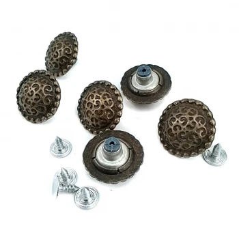 Convex Patterned Top Shape Jeans Button 22 mm 35 L E 192