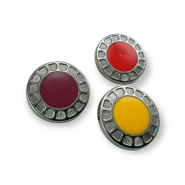 Mineli Ayaklı Düğme Zamak Metal Kenar Desenli 27 mm  - 48 boy B 75