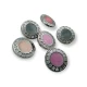 Mineli Ayaklı Düğme Zamak Metal Kenar Desenli 27 mm  - 48 boy B 75