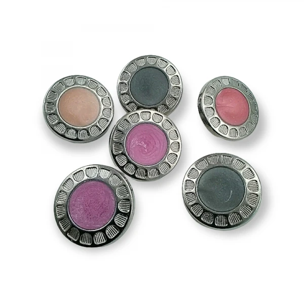 Mineli Ayaklı Düğme Zamak Metal Kenar Desenli 27 mm  - 48 boy B 75