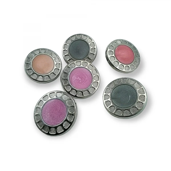 Mineli Ayaklı Düğme Zamak Metal Kenar Desenli 27 mm  - 48 boy B 75