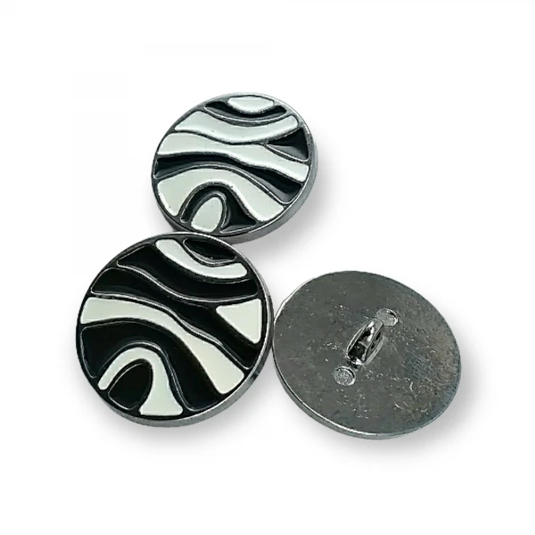 Enameled Line Pattern Shank Button For Clothes Metal 28 mm 44 L B 83 Enameled Line Pattern Shank Button For Clothes Metal 28 mm 44 L B 83