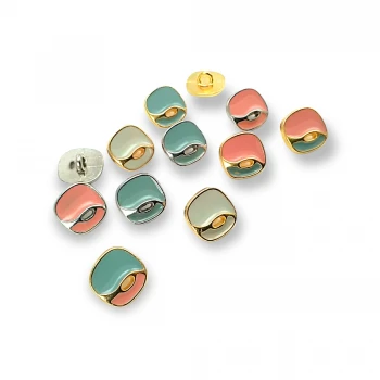 Enamel Shank Button Aesthetic Zamak Button 14 x 14 mm E 1129