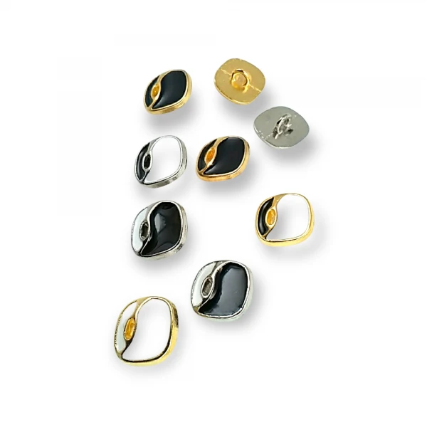 Enamel Shank Button Aesthetic Zamak Button 14 x 14 mm E 1129