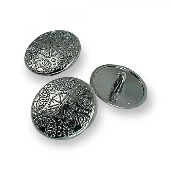 Motif Desenli Alttan Dikme Metal Düğme 20 mm - 32 boy E 115
