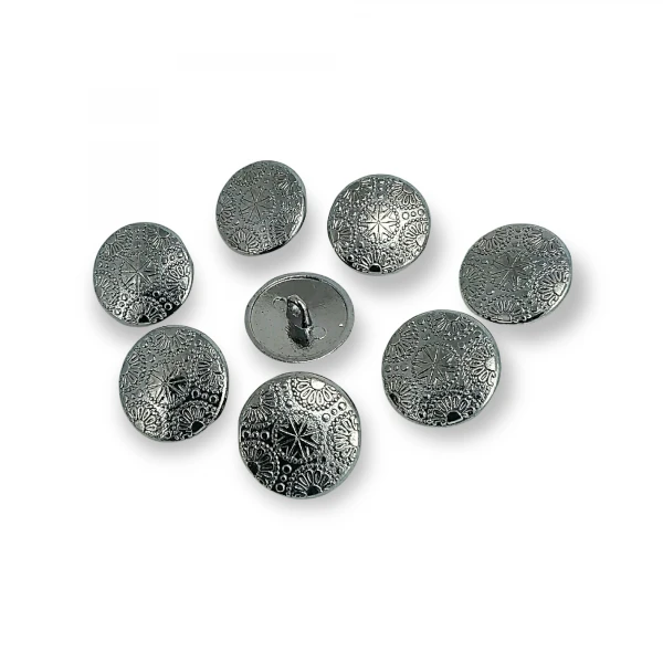 Motif Desenli Alttan Dikme Metal Düğme 20 mm - 32 boy E 115