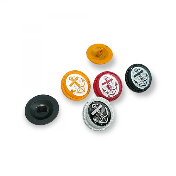 Enamel Anchor Design Footed Jacket Button 18 mm - 29 L E 1151 MN