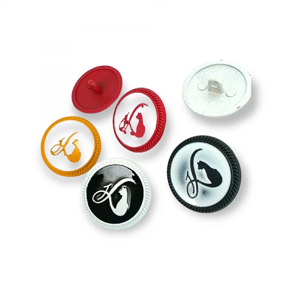 23 mm - 36 L Cat Crest Elegant Shank Button E 1380 MC