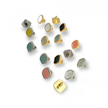 Enamel Shirt and Blouse Button 8.8 mm - 14 L Square Shape E 1437
